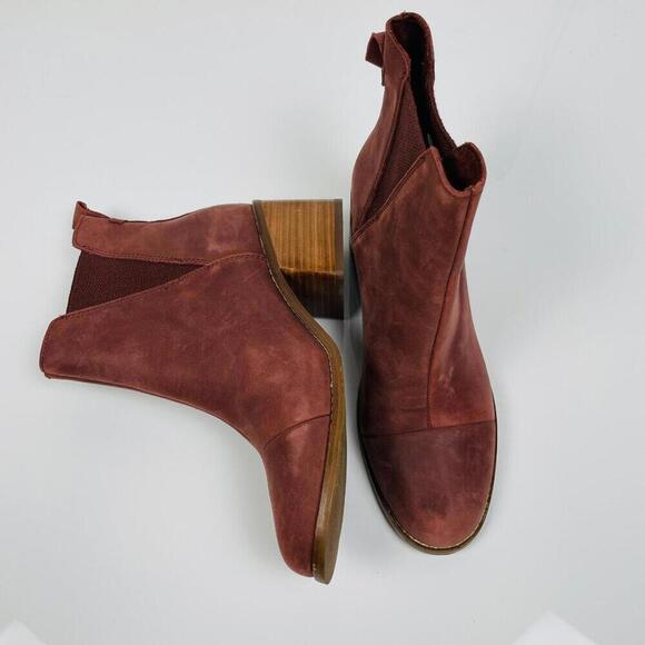 TOMS Women's Burnt Henna Leather Esme Bootie Size: 7.5 - Picture 3 of 9